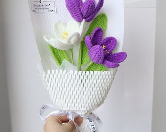 Crochet Tulip Flowers, Crochet Tulip Bouquet,Crochet Flower Bouquet ,Knitted Flowers,  Girlfriend Gifts,Mother's Day Gift,Birthday Gift