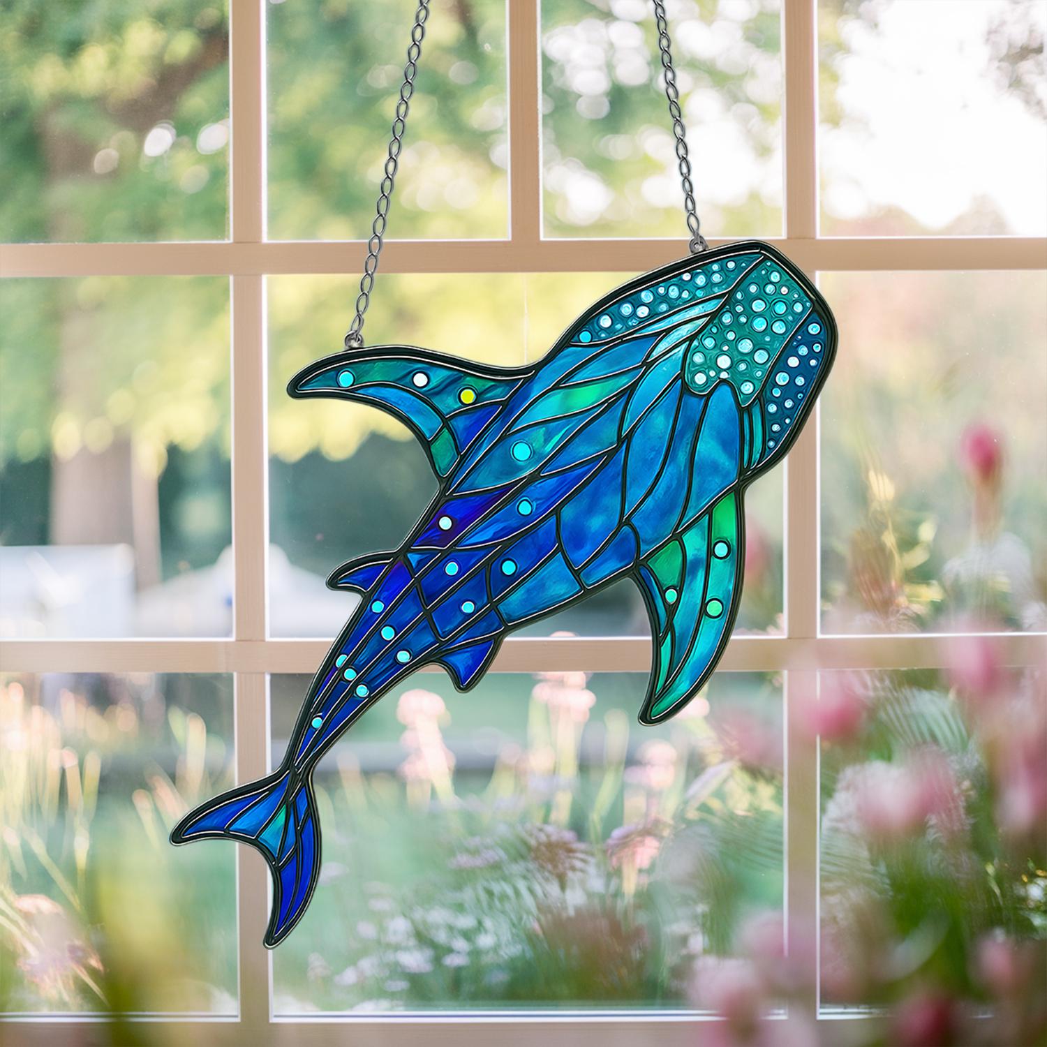 Whale Shark ACRYLIC suncatcher, Whale Window Hangings, Not Glass, Gift For Her, Home Decor, Sea animal Decor,