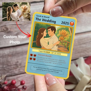 Tarjeta de boda personalizada con un toque de Poke - Tarjeta de compromiso personalizada - Tarjeta de anime - Regalo con foto personalizado