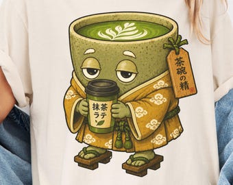 Matcha Latte T-shirt for Japanese Tea Lover Tee for Matcha Fan Gift for Japan Traveler Shirt for Kawaii Tea Lover Tee Tea Chawan spirit