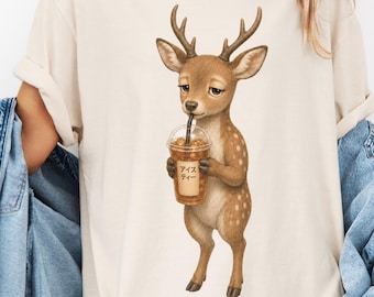 Japanese Deer T-Shirt for Japan Animal Lover Tee for Iced Tea Fan Gift for Japan Traveler Shirt for Nara Deer Lover Tshirt