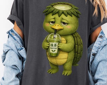 Kappa Matcha T-Shirt for Japanese Mythology Lover Tee for Japanese Food Fan Gift for Japan Traveler Shirt for Yokai Lover Tee Japan Travel