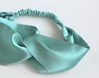 Mulberry silk headband, turban headband, twist headband, silk hair accessories, handmade gift, gentle hair care, Made in Canada