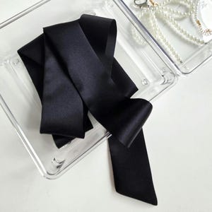 Pure silk skinny tie, silk scarf, silk hair ribbon, hair bow, neck scarf, neck tie, neck choker, headband, gifts for friends, Made in Canada