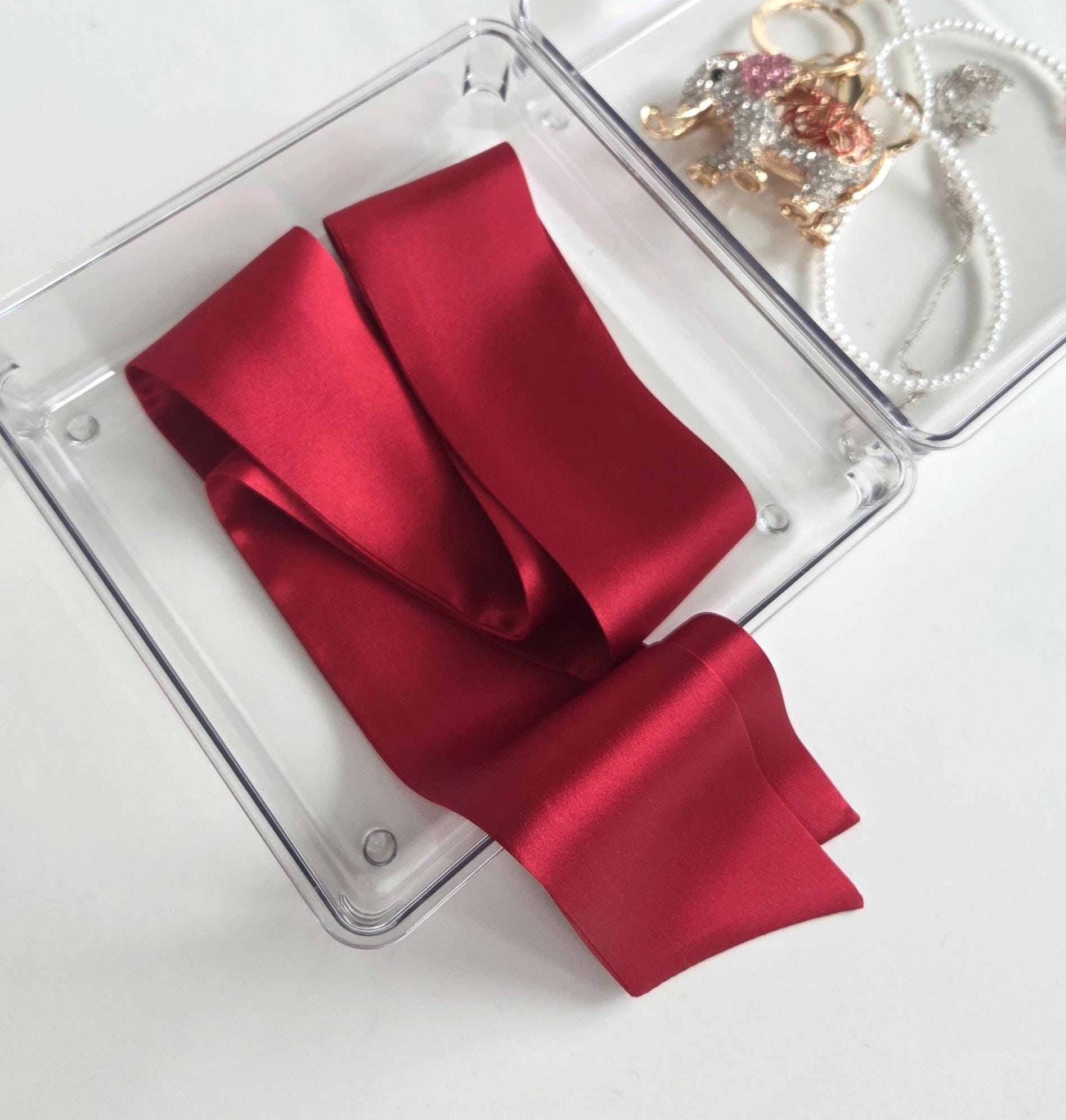 Scart Ribbon Red Silk Ribbon Scarf