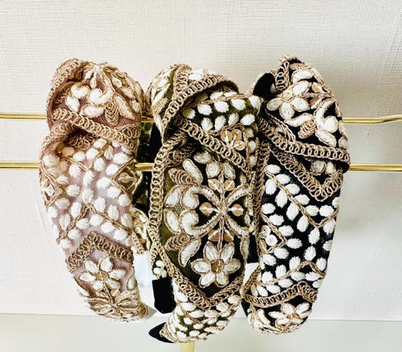 Intricate Floral Embellished Headbands Intricate Embellishments Flower Gems & Crystals Headband - Etsy main image 3