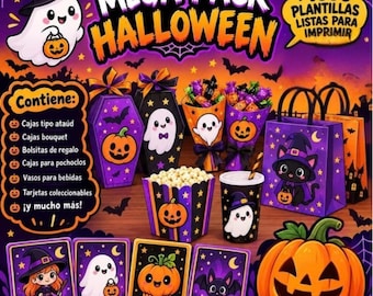 Mega Pack Printable Halloween PDF +50 Designs | Templates | Party Favor Boxes, Goodie Bags, Party Decorations