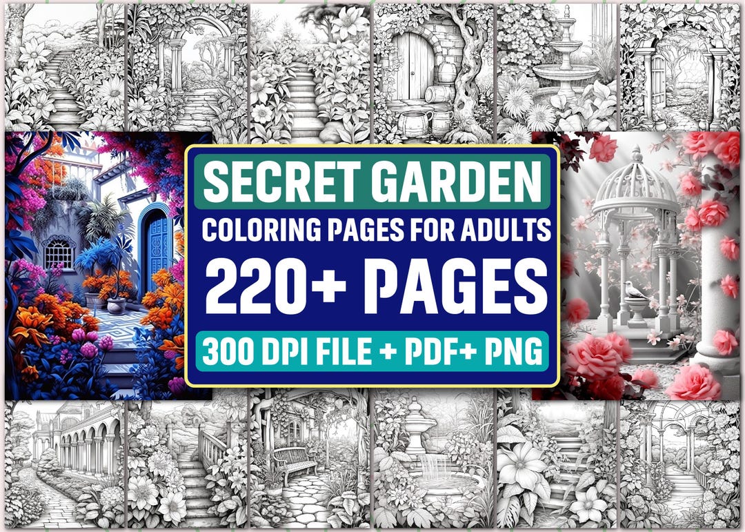220+ Secret Garden Coloring Pages for Adults | KDP Interior PDF/PNG ...