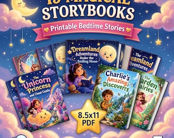 19 Children's Storybook Bundle | Printable Bedtime Stories for Kids | Illustrated Picture Books PDF | 8.5x11 Magic & Adventure Tales