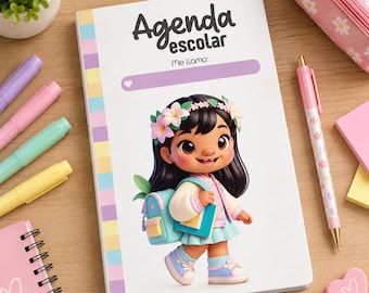 Kawaii Blue Viral Character Planner 2027-2028 PDF | Printable Animated Planner | Instant Download | Spanish