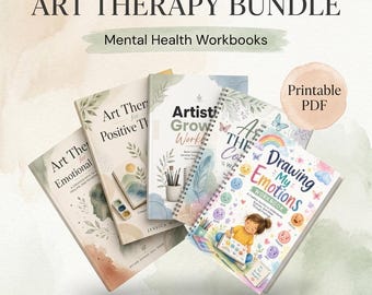 Ultimate Art Therapy Workbook PDF | Mental Health Worksheets | Anxiety Relief Journal | Counseling Tools | Mindfulness Self Care Printable