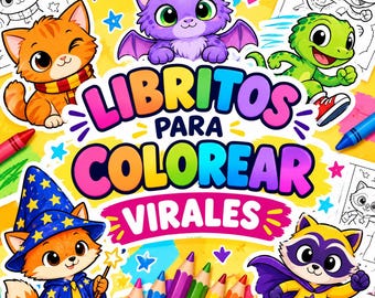 Printable PDF Coloring Books for Kids | Mega Pack of Editable Canva Templates | Screen-Free Activities for Children | Viral