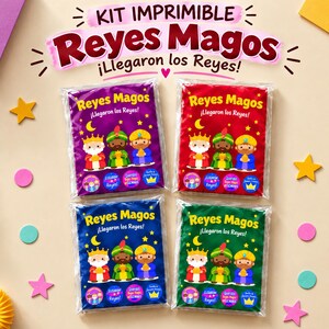 Kit Reyes Magos Imprimible Editable Canva - Carta Reyes Magos Etiquetas Banderines Vales PDF - Descarga Digital Español