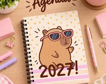 Printable Capybara Planner PDF | Kawaii Capybara Planner 2027 | Instant Download (Spanish)