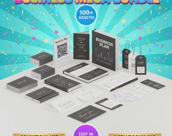 Small Business & Craft Show MEGA BUNDLE | 100+ Canva Templates | Business Plan | Price List | Scan to Pay | Branding Kit | Mockups | KDP