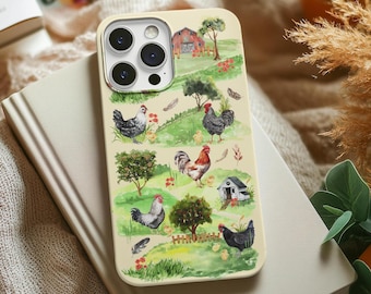 Barnyard Chickens Phone Case | Farmhouse Cottagecore Style