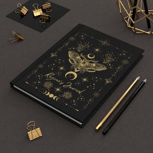 Personalized Death&#39;s Head Moth Journal: Dark Celestial Diary