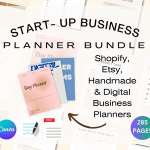 Digital Business Planner Bundle Shopify Etsy Digital Art Business Launch Order Management mit Master-Resell-Rechten