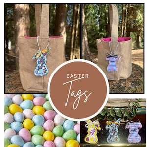 Personalized Embroidered Easter Basket Tags/ Easter/ Tags/ Embroidery/ Name Tags/ Easter Tags/ Easter Embroidery/ Easter Name Tags