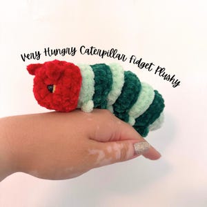 Mini Crochet Fidget Caterpillar – Hungry Caterpillar Inspired with Optional Grad Cap
