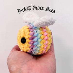 Crochet Pocket Pride Bees – Tiny Bee Plushies for LGBTQ+ Pride