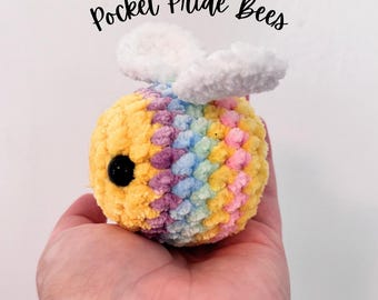 Crochet Pocket Pride Bees – Tiny Bee Plushies for LGBTQ+ Pride
