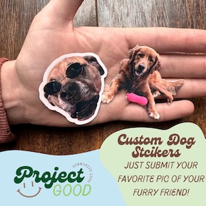 Custom pet sticker, custom dog sticker, custom cat sticker – waterproof vinyl sticker, pet photo print