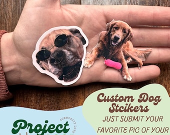 Custom pet sticker, custom dog sticker, custom cat sticker – waterproof vinyl sticker, pet photo print
