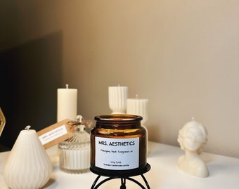 Scented candle| Mahogany Teak| Candle in a jar| Candle| Candle with cork lid| Interior element| Aesthetic candle| Gift| Wooden wick