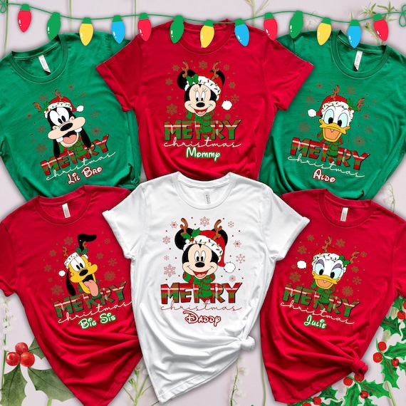 Custom Disney Family Christmas Shirt Matching Christmas Tees Personalized Disney Character Christmas Shirt 2025 Mickeys Very Merry Shirt Etsy