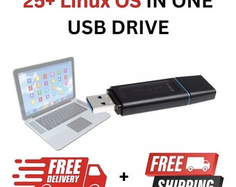 64GB USB Stick mit 25+Linux OS: Live Run/Install Ubuntu, Mint, Kali, Tails & mehr