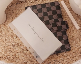 Binder & 6 Personalized Matt Vellum Envelopes Set | A6 | Cash Wallet | Binder Insert | Savings Challenge | Budget Binder | Budgeting Binder