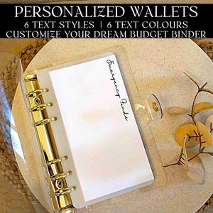 Personalized Binder Wallet Inserts | A6 | Matt Or Gloss Finish | Savings Challenge | Budgeting | Budget Binder Wallets | Custom Wallets