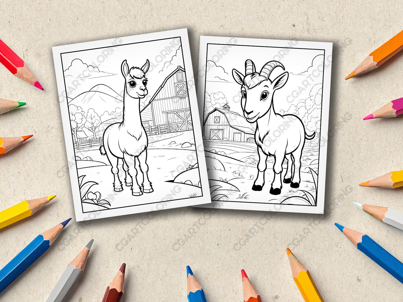 20 Cute Farm Animal Coloring Pages for Kids, Toddlers Preschoolers ...