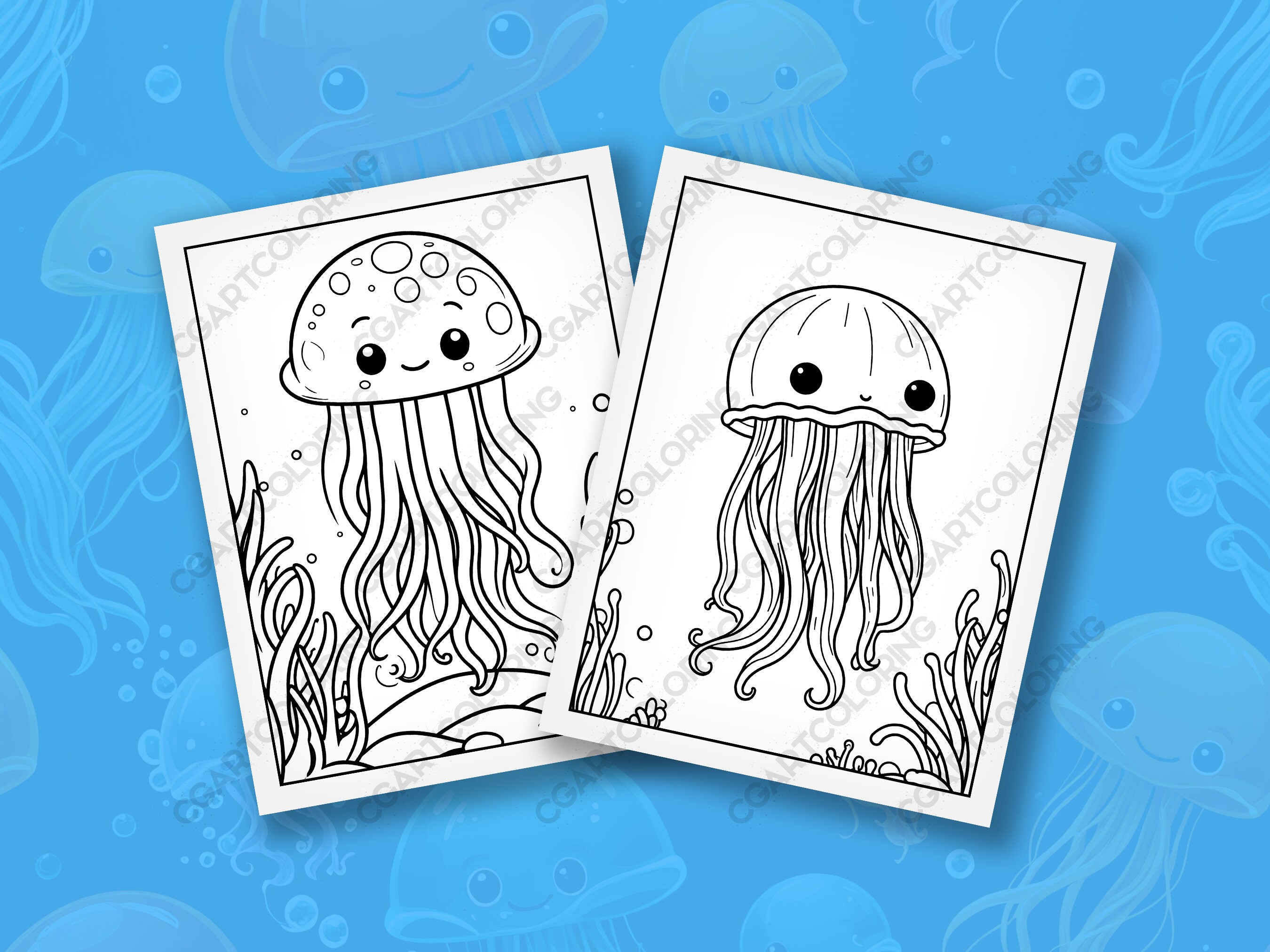 15 Cute Jellyfish Coloring Pages for Kids | Ocean Animal Activity ...