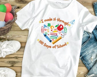 100 Tage Schule Kinder T-Shirt, Feier Shirt, Schule Meilenstein Shirt, Zurück in der Schule T-Shirt, Lerngeschenk, Kinder Baumwoll T-Shirt