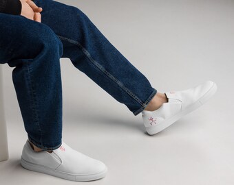 Men’s slip-on canvas shoes with hidden stick figure