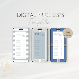 Beauty Salon Price List Templates, Digital Business Pricing Lists, Editable IG Social Media Posts Professional Skin Care Rates Instagram SPA