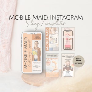 Histórias do Instagram para empregadas domésticas móveis, modelos de serviços de mídia social, conjunto de IG para faxineiros profissionais, negócios de limpeza doméstica editáveis, pacotes Canva