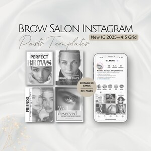 Brow Salon Instagram Vorlagen, Beauty Expert Augenbrauen Techniker Fachmann, bearbeitbare Social Media Posts, professionelle Brows Business AI 4: 5