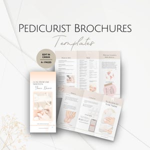 Pediküre Business Brochure Vorlagen, bearbeitbarer Flyer, Pediküre Feet Experte Broschüren, Professional Service Trifold Fußpflege Preisgestaltung Flyer