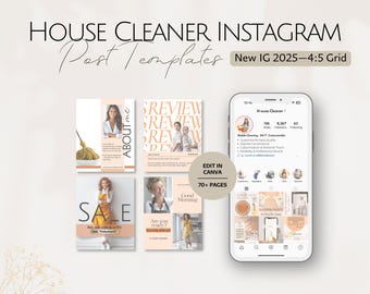 Plantillas de publicaciones de Instagram para empresas de limpieza, publicaciones en redes sociales de servicios a domicilio, anuncios profesionales de Instagram, plantillas editables para empresas de limpieza, 4:5