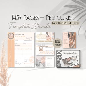 Pedicure-sjablonen VALUE Set, elegante Instagram-sjabloon voor voetverzorging, professionele pedicure bewerkbare IG Post-visitekaartjesverhaalbundel