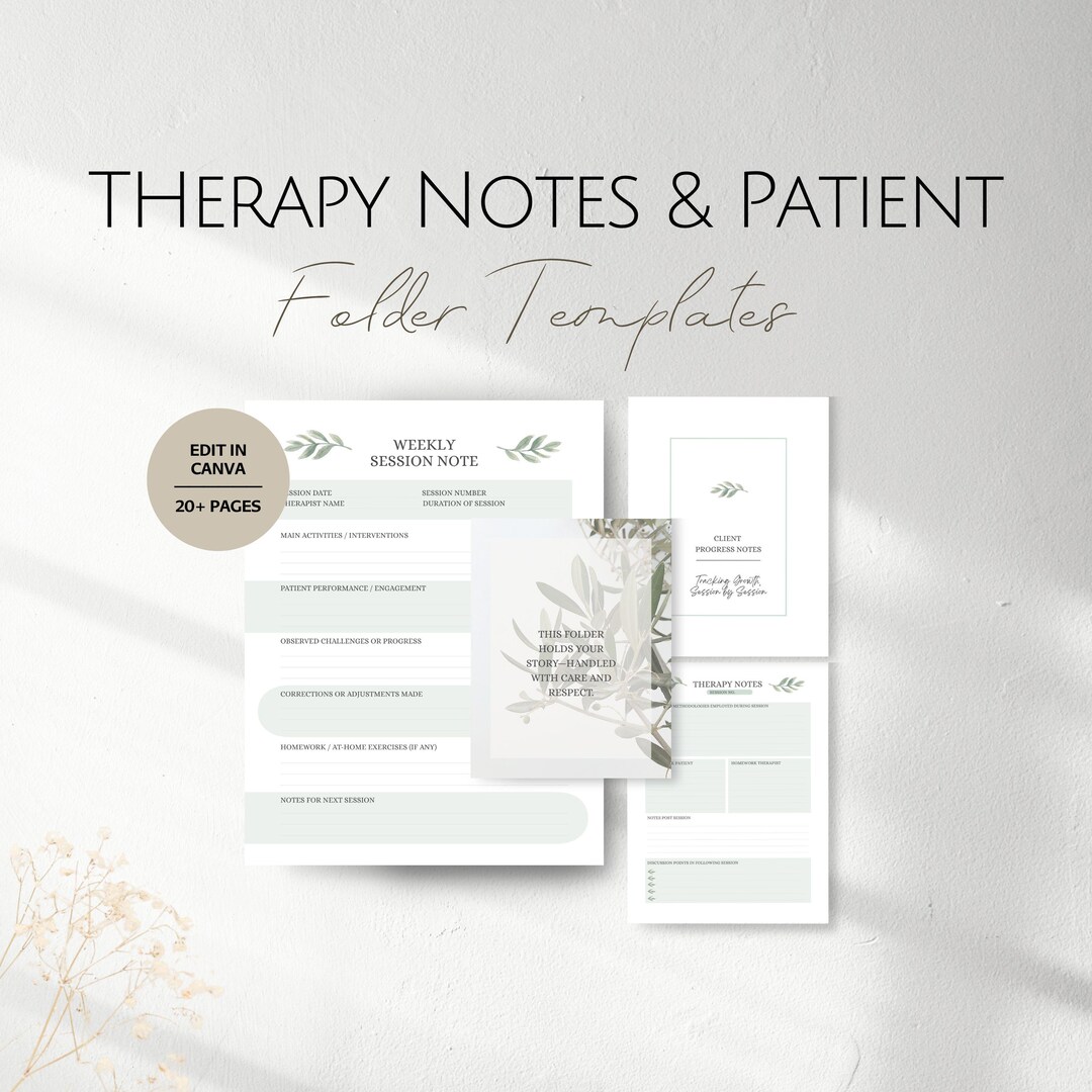Therapy Notes Client Progress Folder Templates, Editable Therapist ...