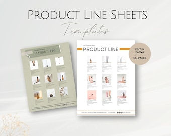Product Line Sheets, Wholesale Catalog Template, Editable Price List, Beauty Products Sellers Sheet Templates, Professional Business Selling