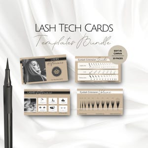 Sjabloon voor visitekaartjes van Lash Tech, bewerkbare wimpers Infokaarten voor artiest ontwerp, aanpasbare sjablonen voor technicus-extensie Professionele service