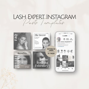 Lash Experte Instagram Vorlagen, Schönheitssalon Wimpernspezialist, bearbeitbare Social Media Posts, professionelle Wimpern Business Marketing IG