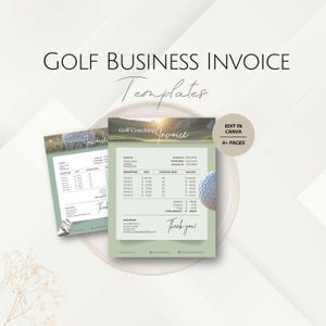 Golf Coaches Business Invoices Templates, Editable Service Template, Instructors Expert Billing Professional Golfing Management Invoicing