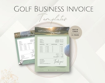 Golf Coaches Business Invoices Templates, Editable Service Template, Instructors Expert Billing Professional Golfing Management Invoicing