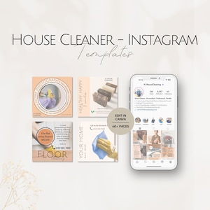 Modelos de postagens do Instagram para limpeza doméstica, postagens de mídia social para limpeza doméstica, pacote IG de limpeza profissional, conjunto de negócios domésticos editáveis, Canva